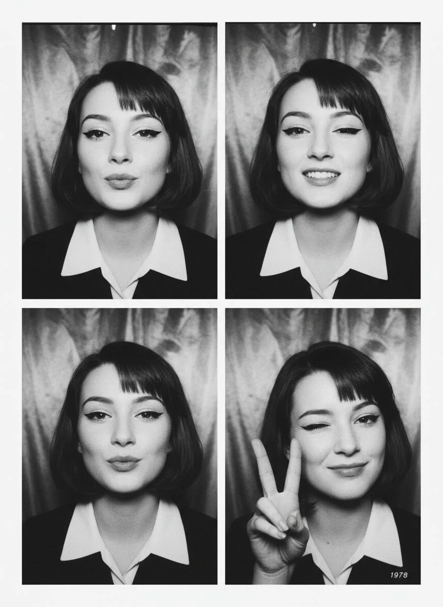 Example of the Retro Photobooth AI photoshoot pack