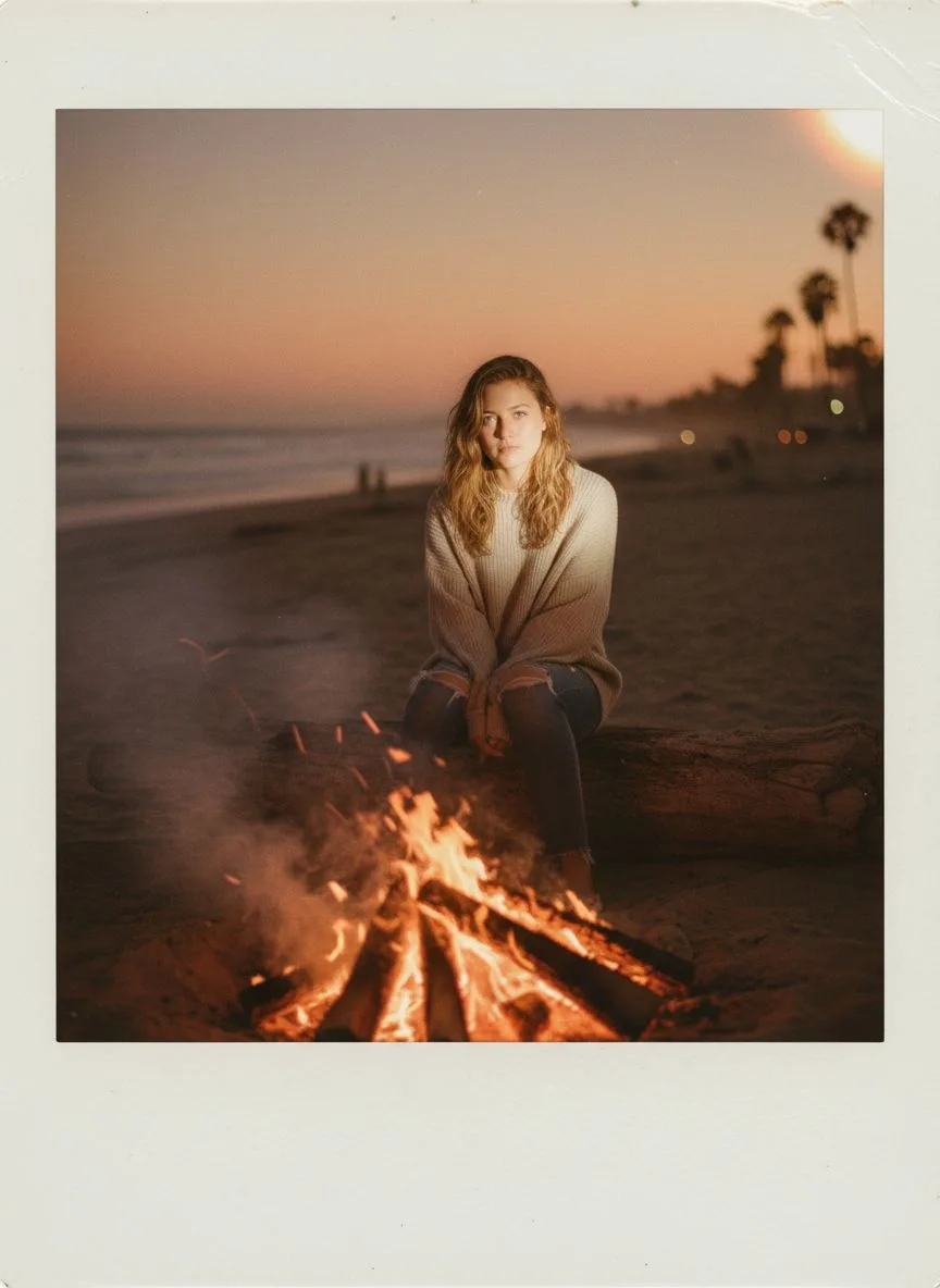 Example of the Polaroid Vintage AI photoshoot pack