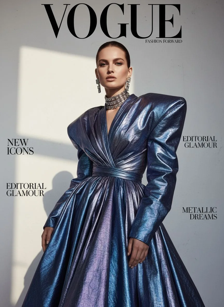 Example of the Vogue Cover AI photoshoot pack